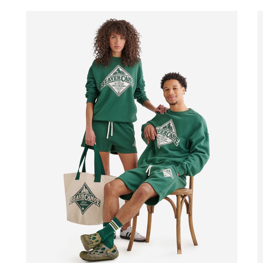 Roots Green Sweatshirt - Beaver Canoe Logo